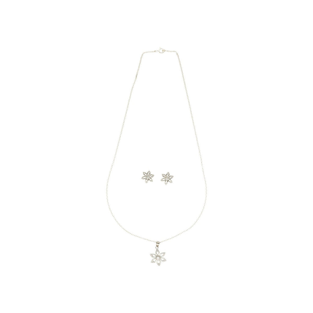 J Pearls Trellis 925 Silver Pendant Set | Grocsy