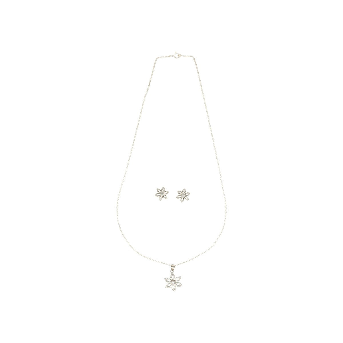 J Pearls Trellis 925 Silver Pendant Set | Grocsy