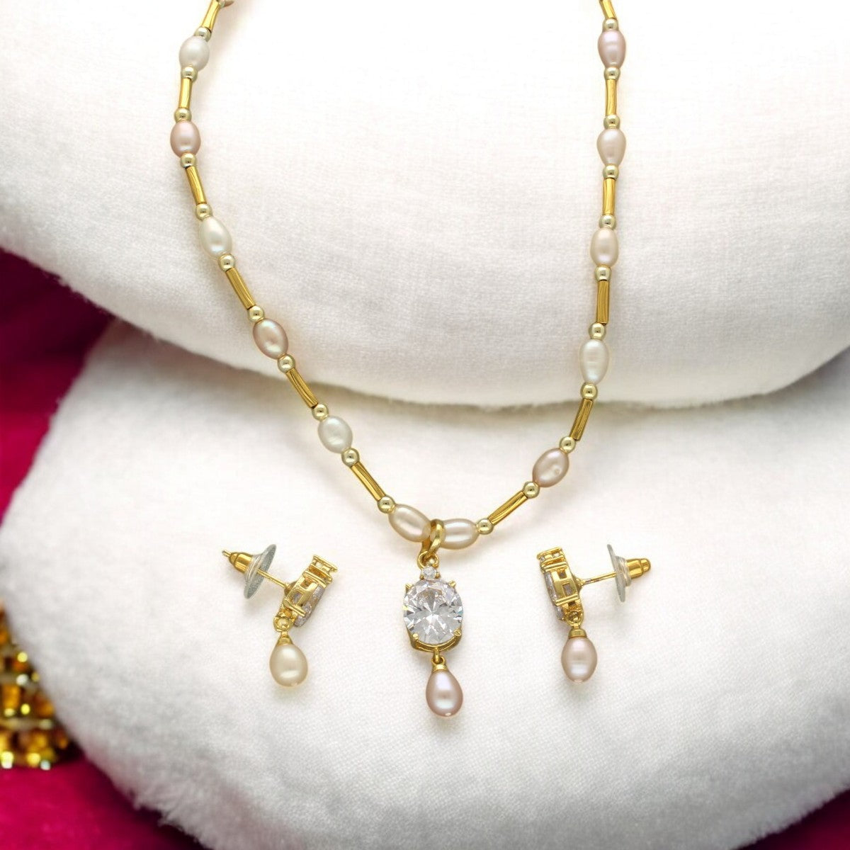 J Pearls Jeeval Pearl Pendant Set | Grocsy