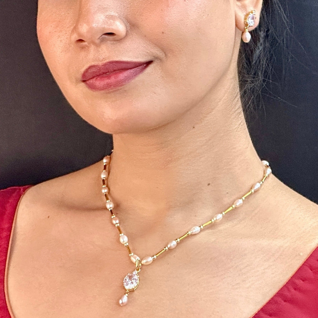 J Pearls Jeeval Pearl Pendant Set | Grocsy