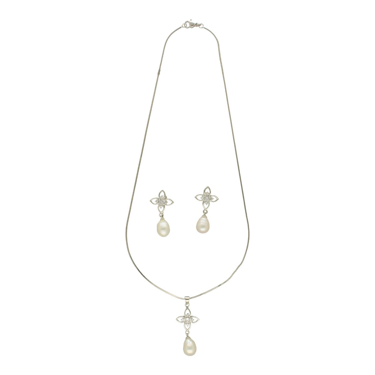 J Pearls Flora Pearl Pendant Set | Grocsy