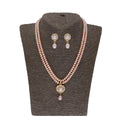 J Pearls Siddhi 2 Lines Button Pearl Set - Real Pearl Jewelry