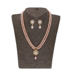 J Pearls Siddhi 2 Lines Button Pearl Set - Real Pearl Jewelry