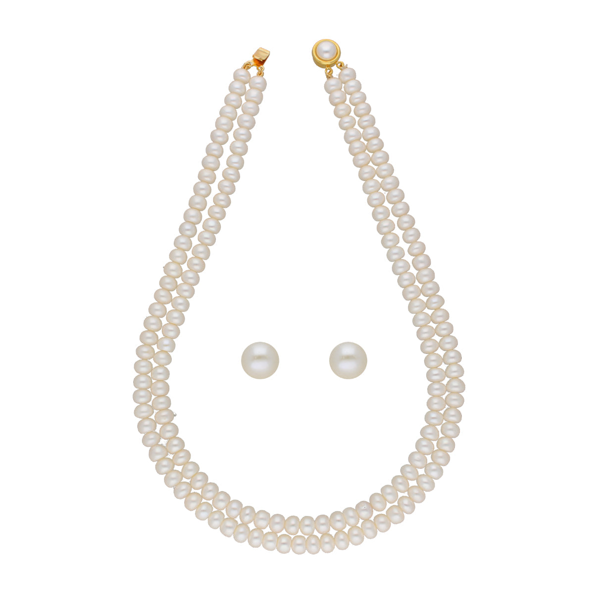 J Pearls Eeshani 2 Lines Pearl Necklaces - Real Pearl Jewelry | Grocsy