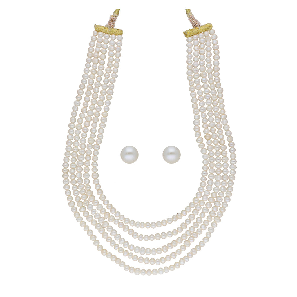 J Pearls Zara 5 Lines Pearl Necklaces - Real Pearl Jewelry | Grocsy