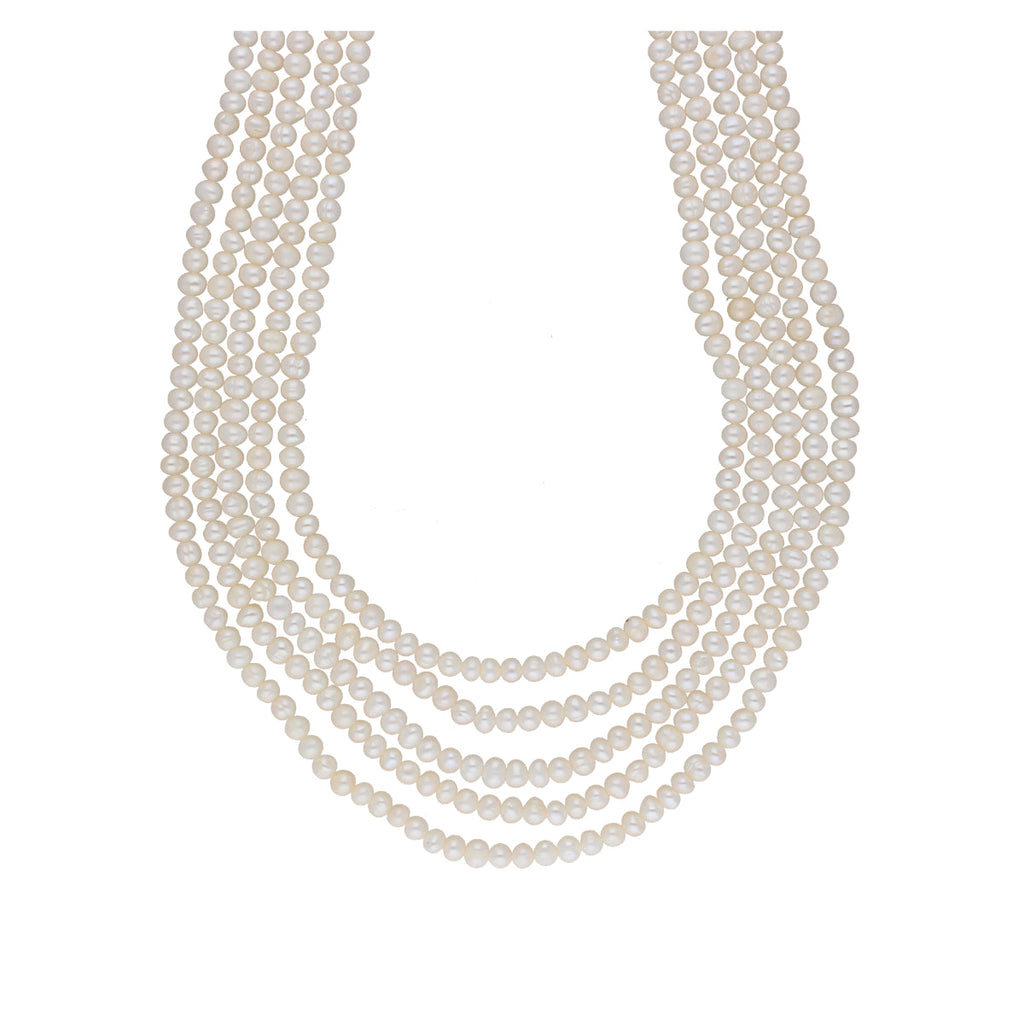 J Pearls Zara 5 Lines Pearl Necklaces - Real Pearl Jewelry | Grocsy