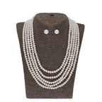 J Pearls Zara 5 Lines Pearl Necklaces - Real Pearl Jewelry | Grocsy
