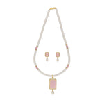 J Pearls Anahita 1 Line Square Pearl Set - Real Pearl Jewelry | Grocsy