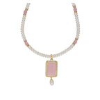 J Pearls Anahita 1 Line Square Pearl Set - Real Pearl Jewelry | Grocsy