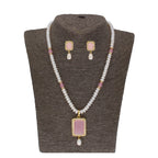 J Pearls Anahita 1 Line Square Pearl Set - Real Pearl Jewelry | Grocsy