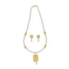 J Pearls Daksina 1 Line Square Pearl Set - Real Pearl Jewelry | Grocsy