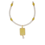 J Pearls Daksina 1 Line Square Pearl Set - Real Pearl Jewelry | Grocsy