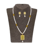 J Pearls Daksina 1 Line Square Pearl Set - Real Pearl Jewelry | Grocsy