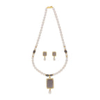 J Pearls Abarna 1 Line Square Pearl Set - Real Pearl Jewelry | Grocsy