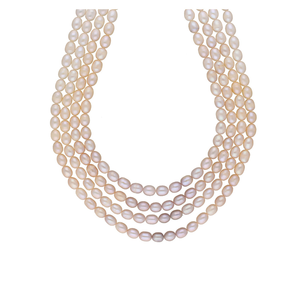 J Pearls Tulsi 4 Lines Pearl Necklaces - Real Pearl Jewelry | Grocsy