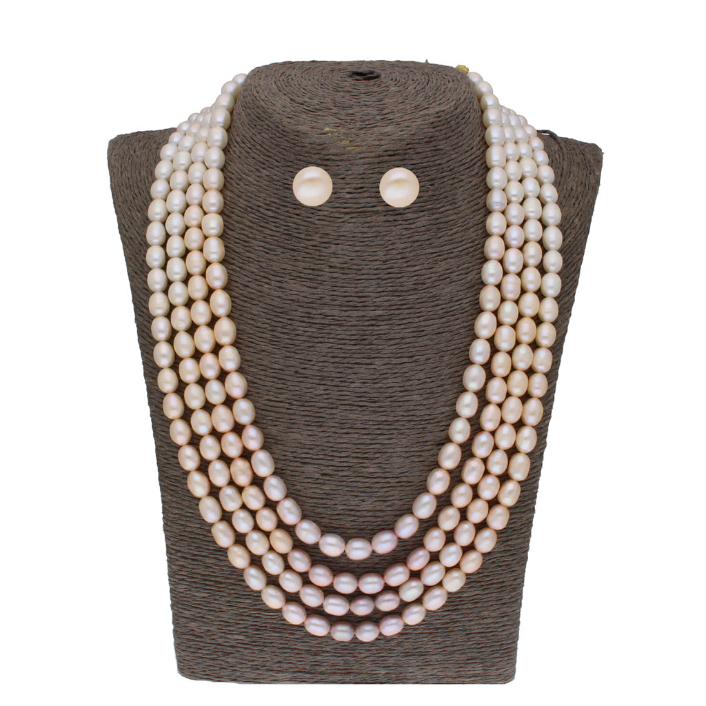 J Pearls Tulsi 4 Lines Pearl Necklaces - Real Pearl Jewelry | Grocsy