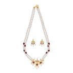 J Pearls Abharika 2 Lines Oval Pearl Necklaces - Real Pearl Jewelry | Grocsy
