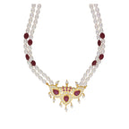 J Pearls Abharika 2 Lines Oval Pearl Necklaces - Real Pearl Jewelry | Grocsy