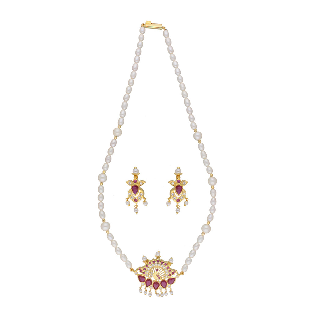 J Pearls Fancy 1 Line Oval Pearl Necklaces - Real Pearl Jewelry | Grocsy