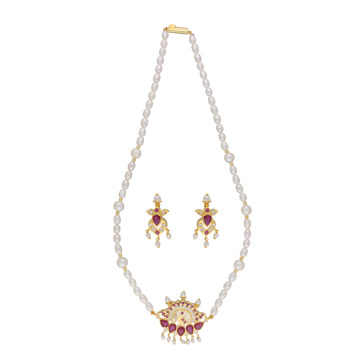 J Pearls Fancy 1 Line Oval Pearl Necklaces - Real Pearl Jewelry | Grocsy