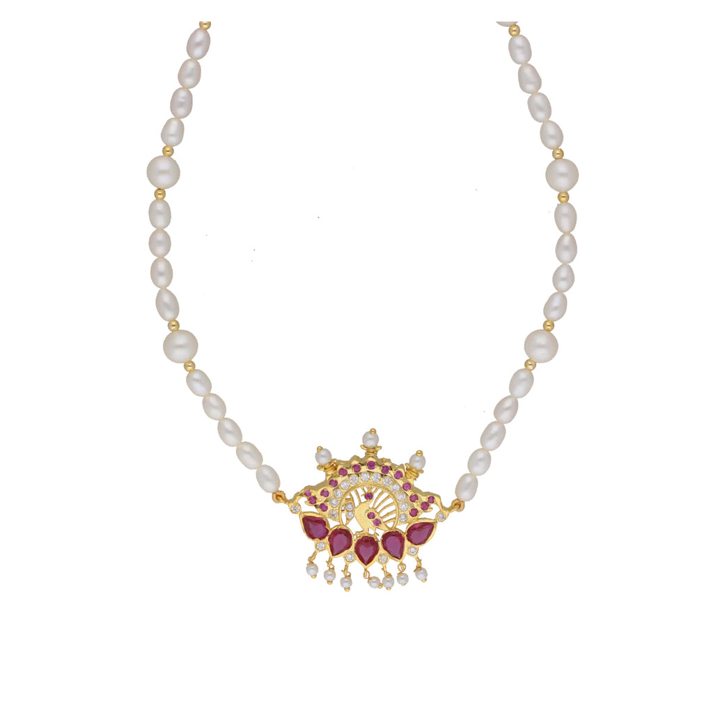 J Pearls Fancy 1 Line Oval Pearl Necklaces - Real Pearl Jewelry | Grocsy