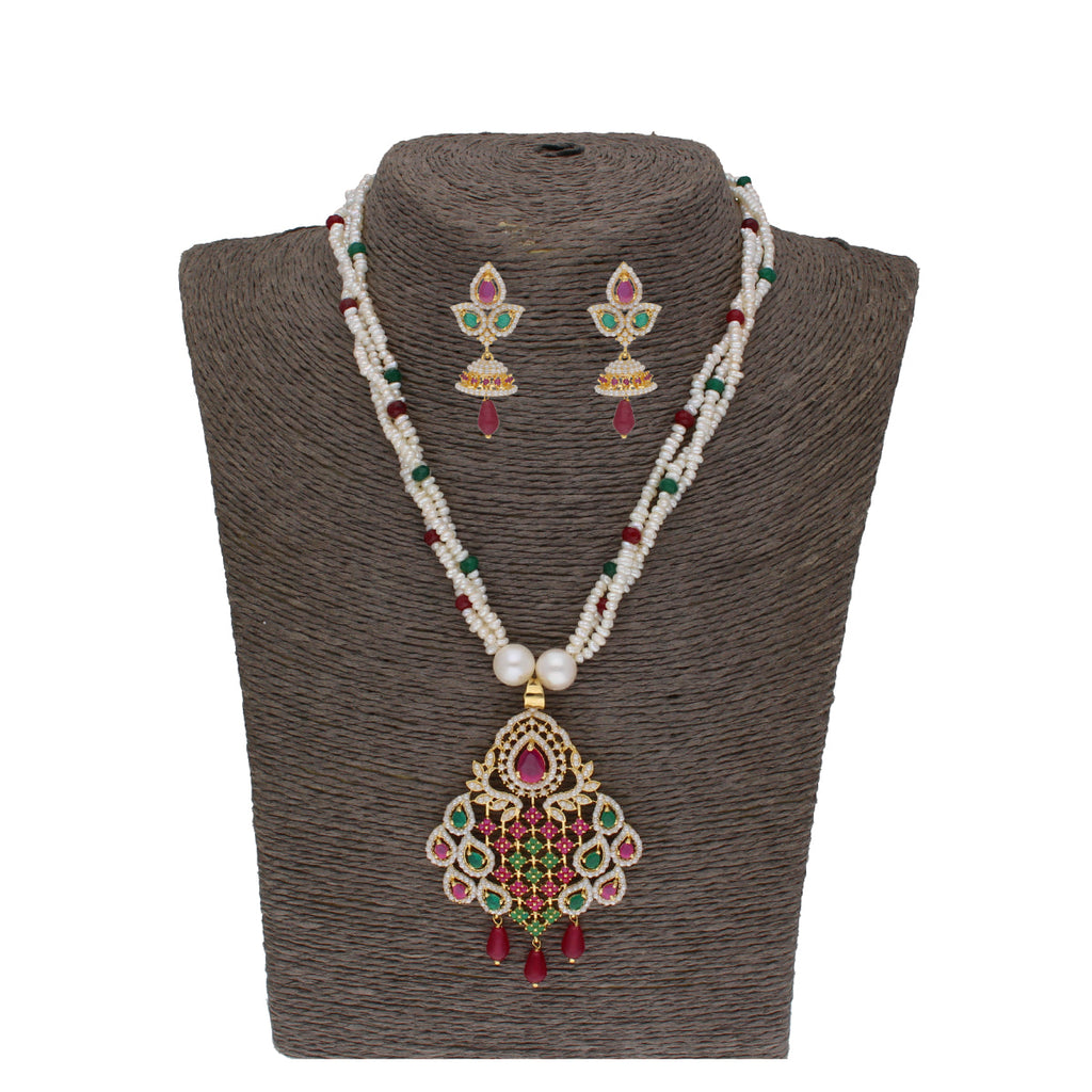J Pearls Gamini 3 Lines Seed Pearl Necklaces - Real Pearl Jewelry | Grocsy