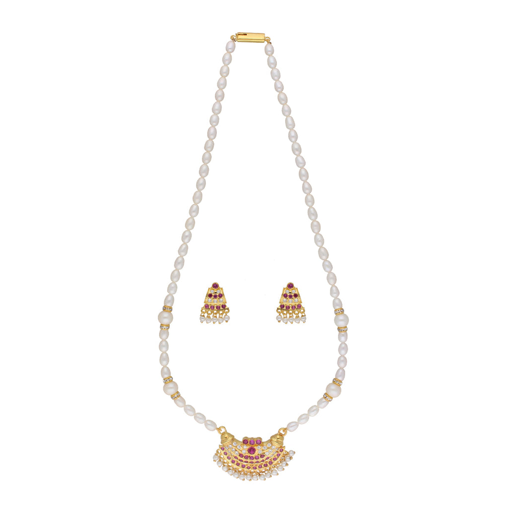 J Pearls Heena 1 Line Round Pearl Necklaces - Real Pearl Jewelry | Grocsy