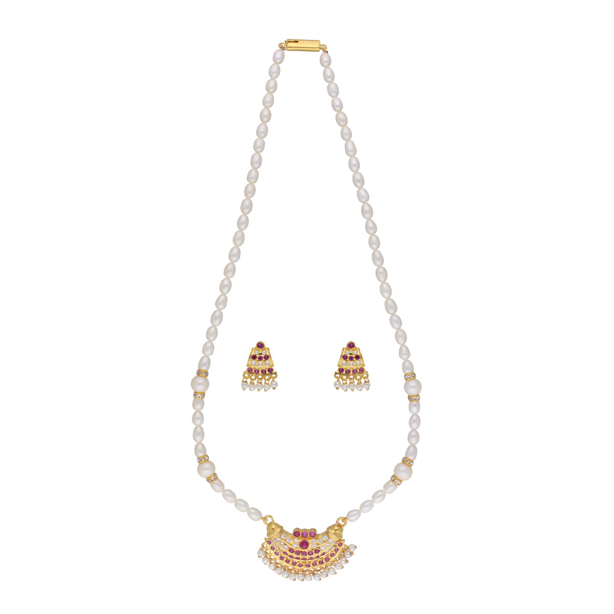 J Pearls Heena 1 Line Round Pearl Necklaces - Real Pearl Jewelry | Grocsy