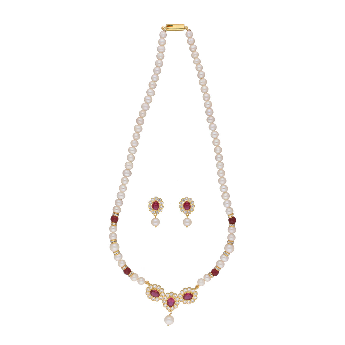 J Pearls Januja 1 Line Round Pearl Necklaces - Real Pearl Jewelry | Grocsy