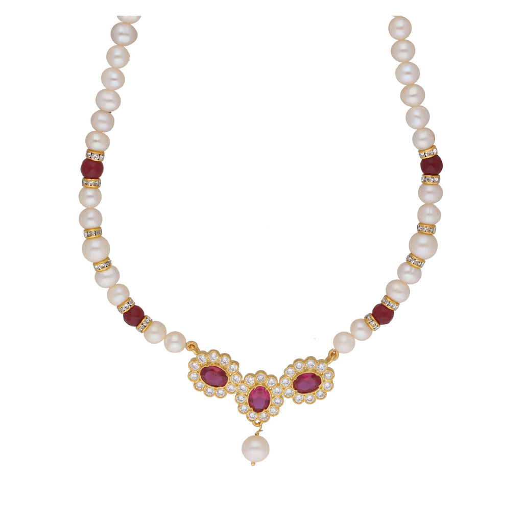 J Pearls Januja 1 Line Round Pearl Necklaces - Real Pearl Jewelry | Grocsy