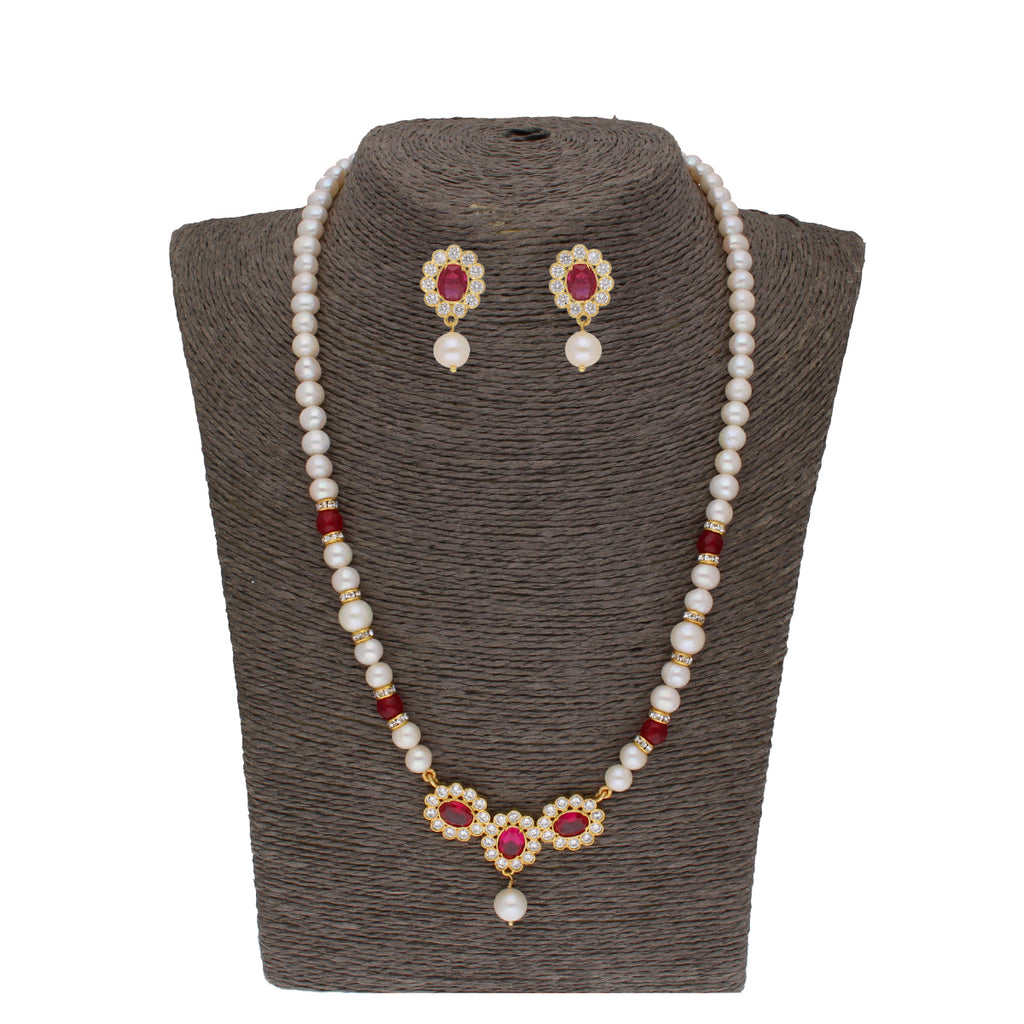 J Pearls Januja 1 Line Round Pearl Necklaces - Real Pearl Jewelry | Grocsy