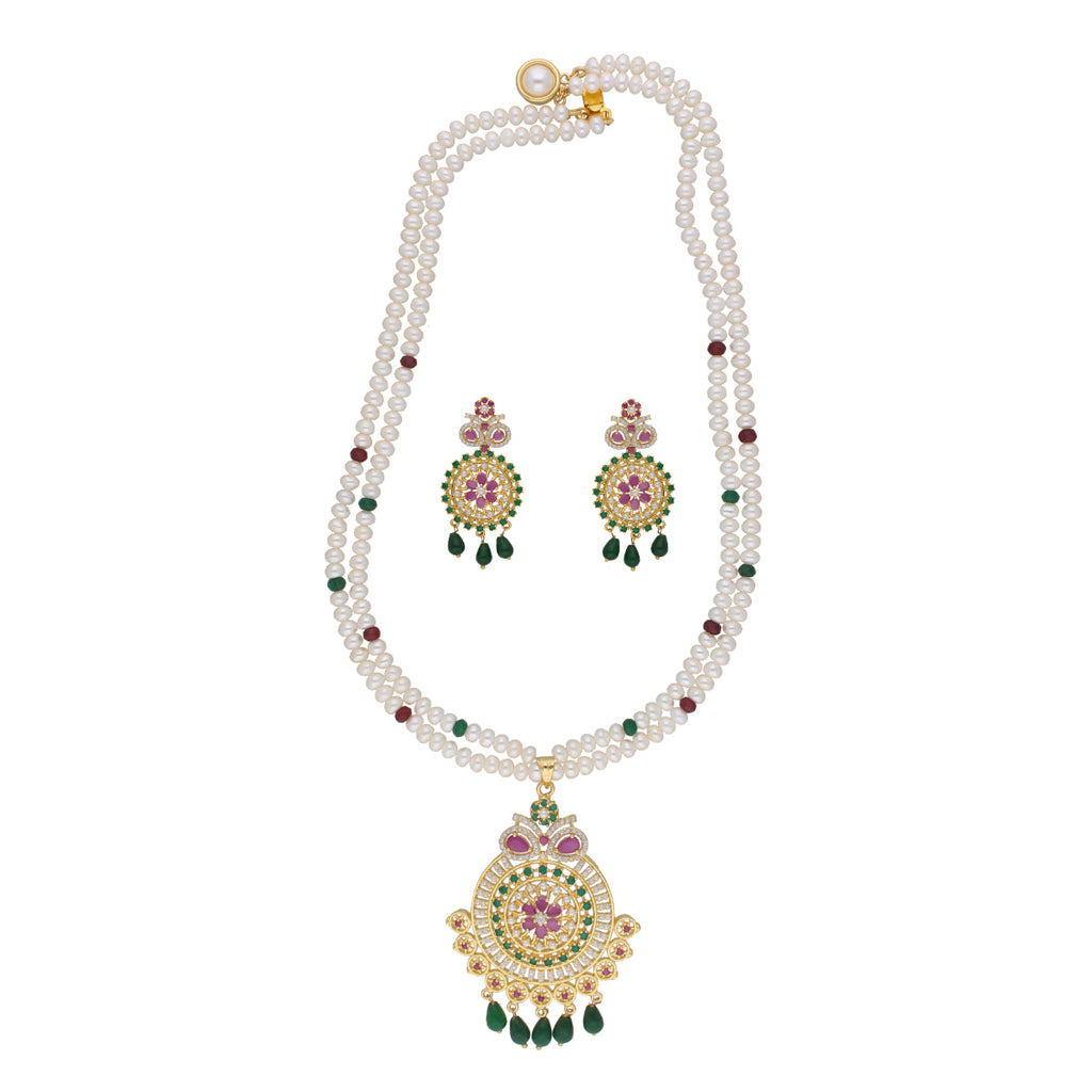 J Pearls Kashika 2 Lines Round Pearl Necklaces - Real Pearl Jewelry | Grocsy