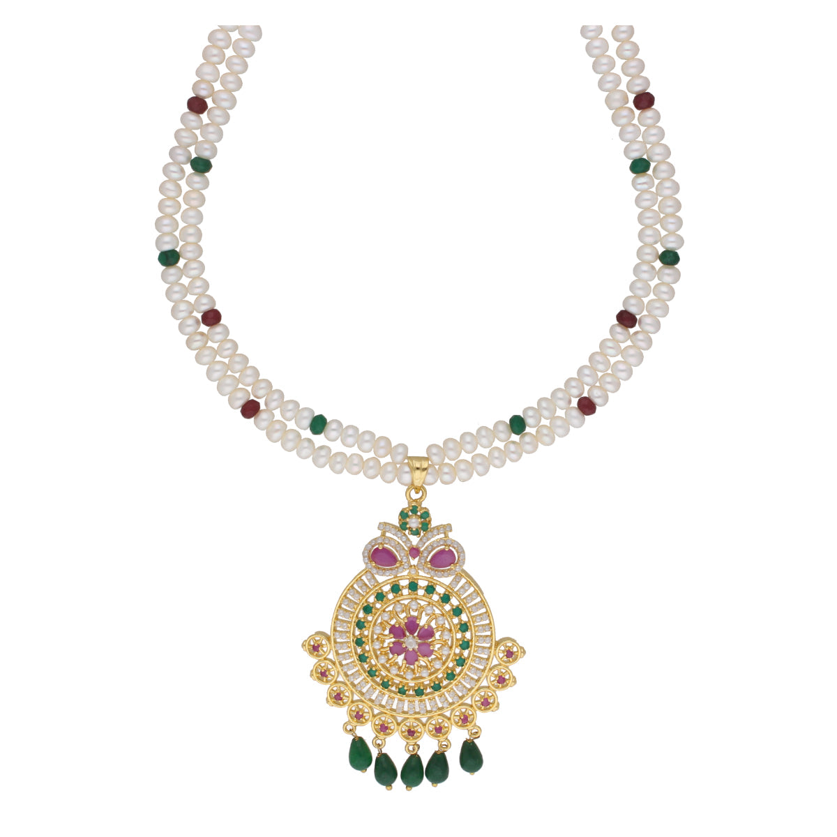 J Pearls Kashika 2 Lines Round Pearl Necklaces - Real Pearl Jewelry | Grocsy