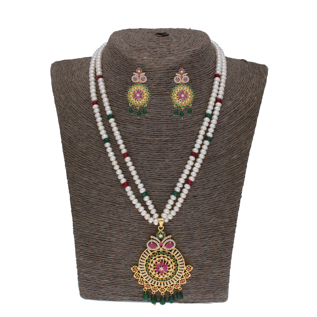 J Pearls Kashika 2 Lines Round Pearl Necklaces - Real Pearl Jewelry | Grocsy