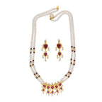 J Pearls Lajita 2 Lines Oval Pearl Necklaces - Real Pearl Jewelry | Grocsy