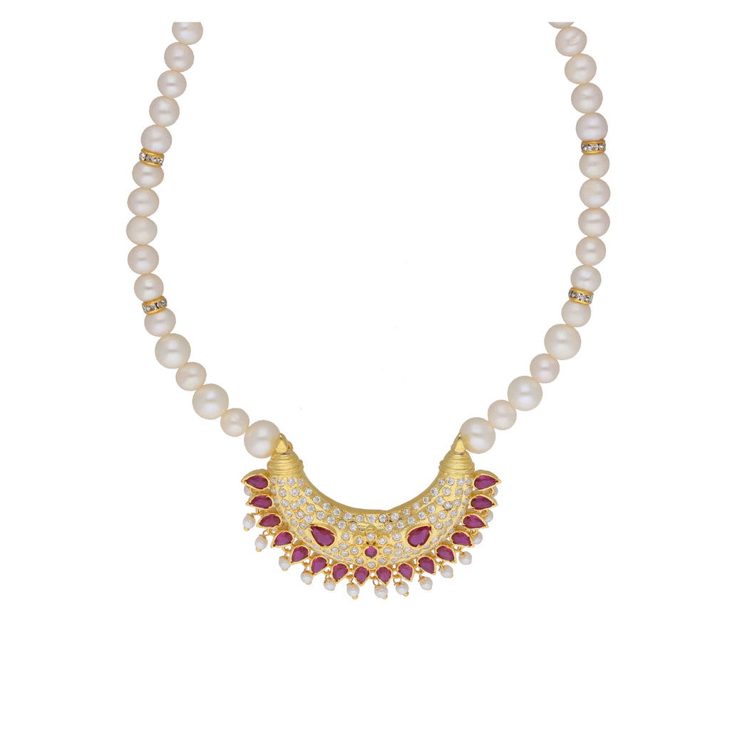 J Pearls Ehani 1 Line Oval Pearl Necklaces - Real Pearl Jewelry | Grocsy