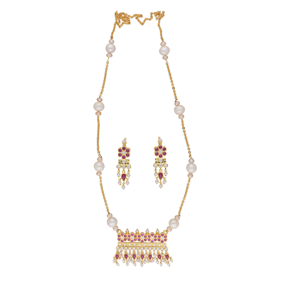 J Pearls Raksha 1 Line Round Pearl Necklaces - Real Pearl Jewelry | Grocsy
