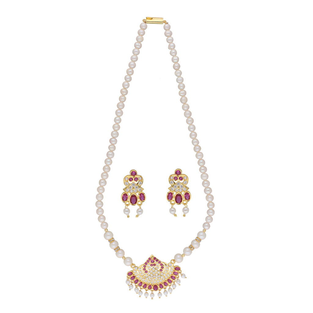J Pearls Tulsi 1 Line Round Pearl Necklaces - Real Pearl Jewelry | Grocsy
