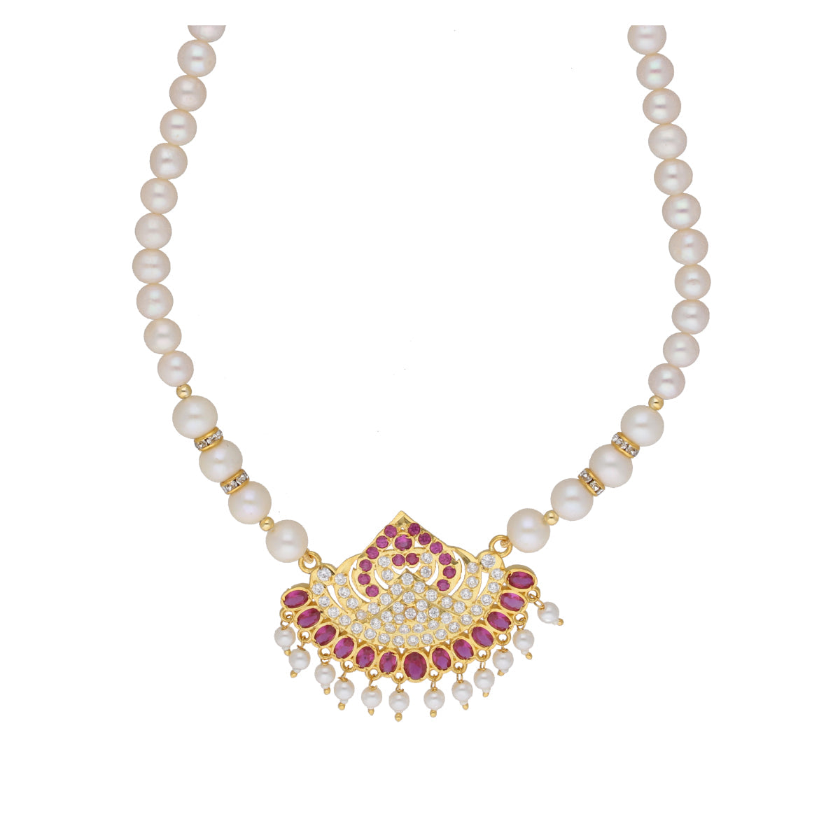 J Pearls Tulsi 1 Line Round Pearl Necklaces - Real Pearl Jewelry | Grocsy
