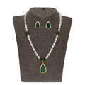 J Pearls Saanvi 1 Line Oval Pearl Set - Real Pearl Jewelry
