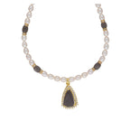 J Pearls Riya 1 Line Oval Pearl Set - Real Pearl Jewelry | Grocsy