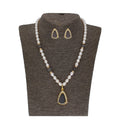 J Pearls Riya 1 Line Oval Pearl Set - Real Pearl Jewelry | Grocsy