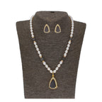J Pearls Riya 1 Line Oval Pearl Set - Real Pearl Jewelry | Grocsy