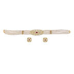 J Pearls Kyra 3 Lines Round Choker Set - Real Pearl Jewelry | Grocsy