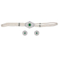 J Pearls Fatema 3 Lines Button Choker Set - Real Pearl Jewelry | Grocsy