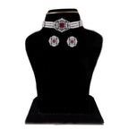 J Pearls Jabala 3 Lines Button Choker Set - Real Pearl Jewelry | Grocsy