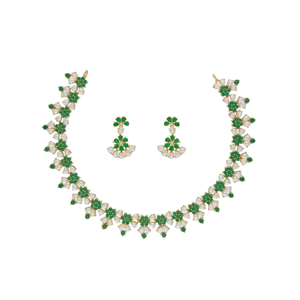 J Pearls Lopa 1 Line Oval Necklace Set - Real Pearl Jewelry | Grocsy