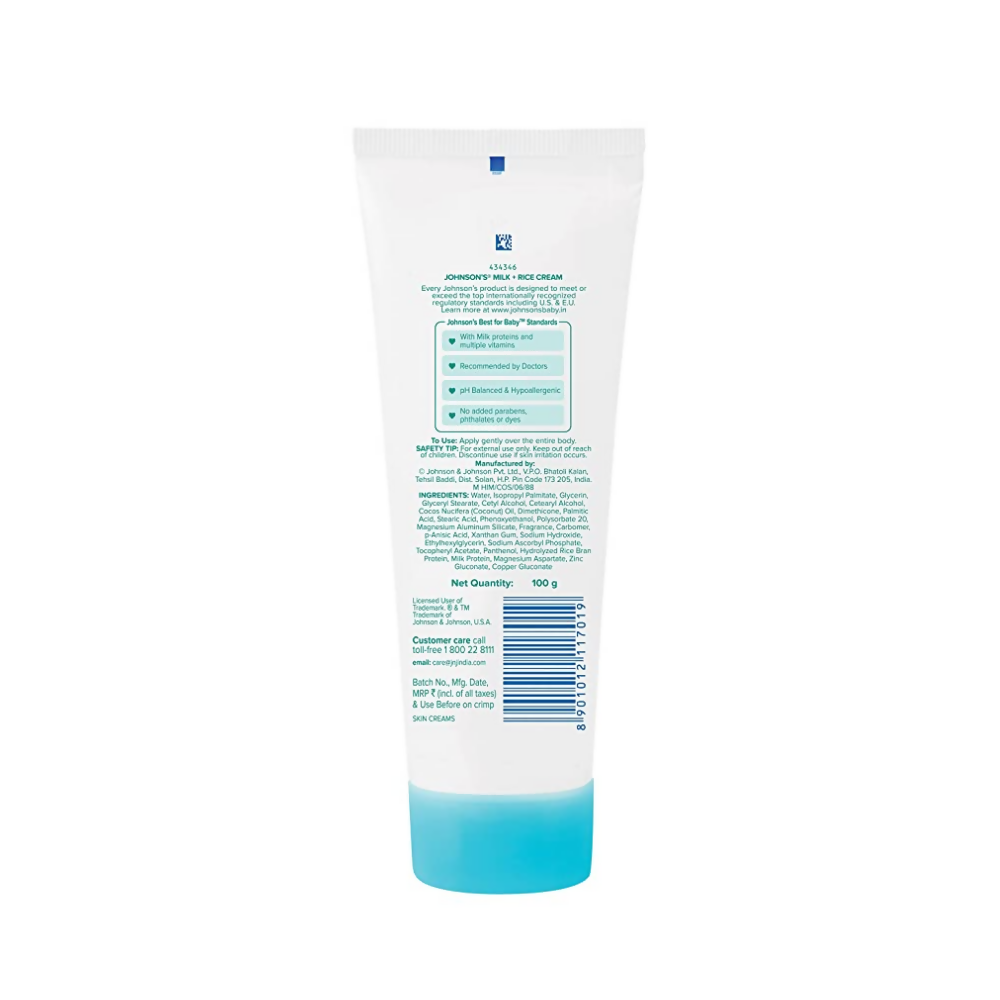 Johnson's Milk+ Rice Cream For Baby's Healthy Looking Skin | Grocsy