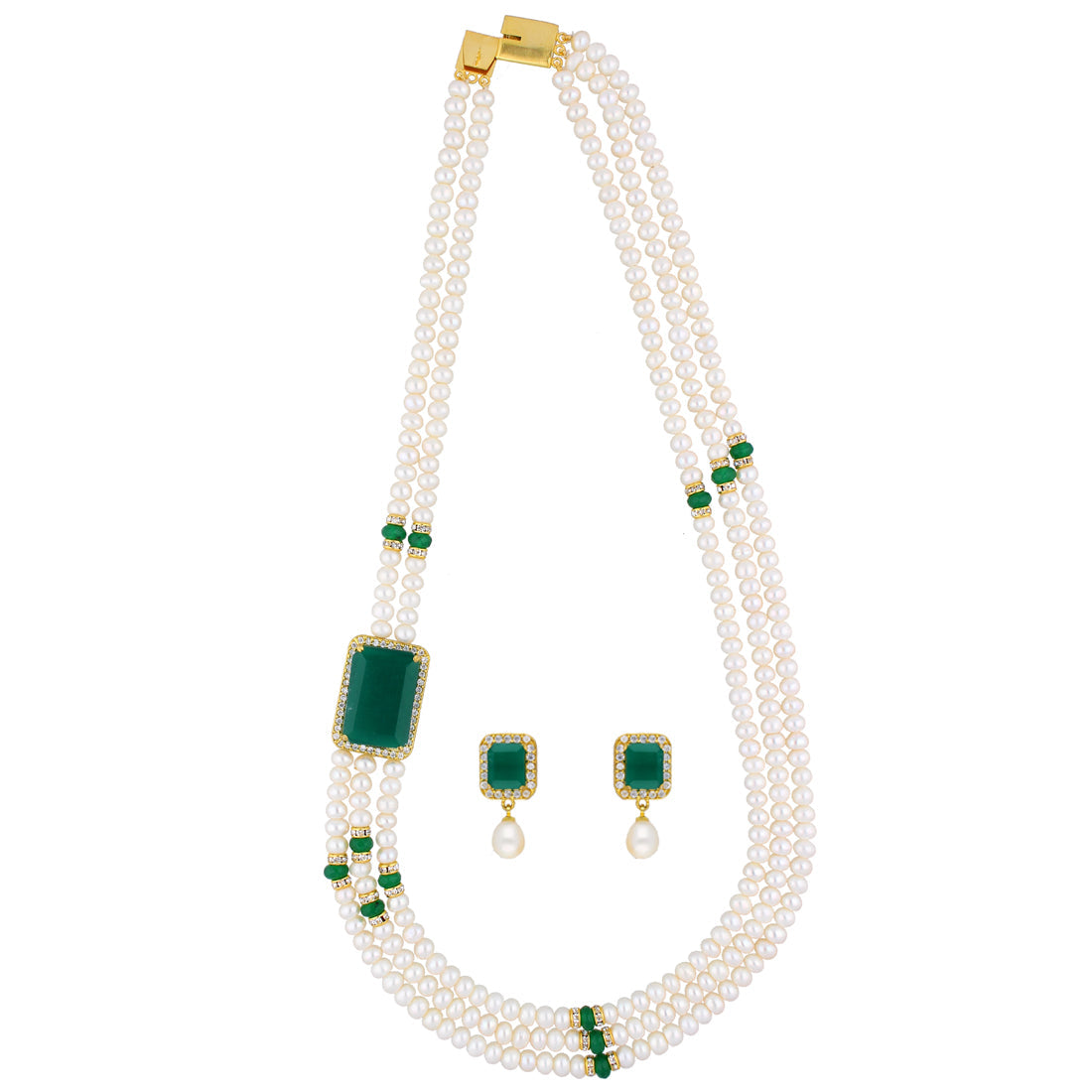 J Pearls Eye-Catching 3 String Necklace Set - Real Pearl Jewelry | Grocsy
