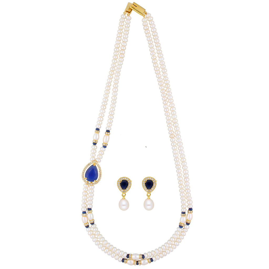 J Pearls Striking 2 String Necklace Set - Real Pearl Jewelry | Grocsy